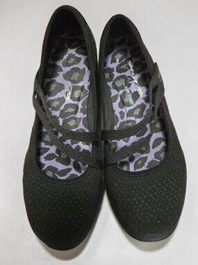 👟Skechers Breathe‑Easy Sympathize Mary Jane Flats – Black Knit, Size 8